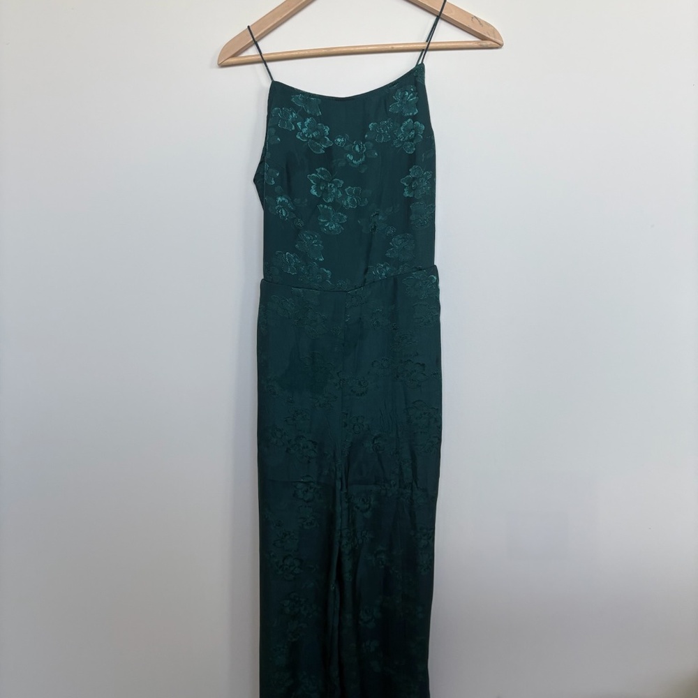 Urban Outfitters Green Jacquard Jumpsuit
